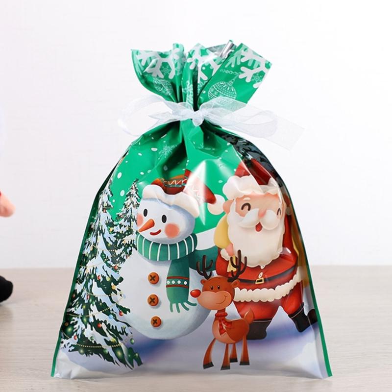 12/24/30Pcs Holiday Gift Bags With Drawstring Closure For Christmas Decorations Durable Efficient Foil Materials Assorted Sizes And Colorful Pattern