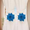 2Pcs Romantic Rose Curtain Strap Gauze Curtain Strap Simulation Rose Valentine's Day Decorative Curtain Strap