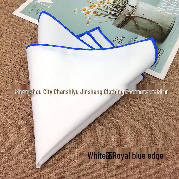 Elegant Pure White Cotton Men's Pocket Square 23cm