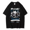 Men Women Cartoon T-Shirts 2024 Summer Harajuku Kawaii Cat Printed Short Sleeve Tees Couple Streetwear Loose Y2K Tops 62454