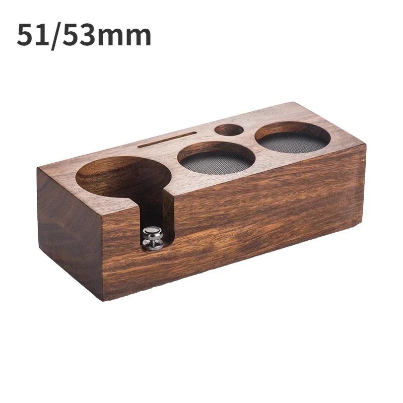 51/53/58mm Holz Kaffee-Tamper Station Halter Rutschfester Kaffee-Griffhalter Holzbasis Kaffee-Werkzeug Aufbewahrung Barista Zubehör
