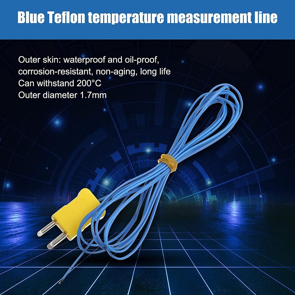 2025+ 10Pcs 2M K-Type Temperature Sensor Connector Probe Sensor Temperature Sensors Measure for Thermocouple Sensor and Meter