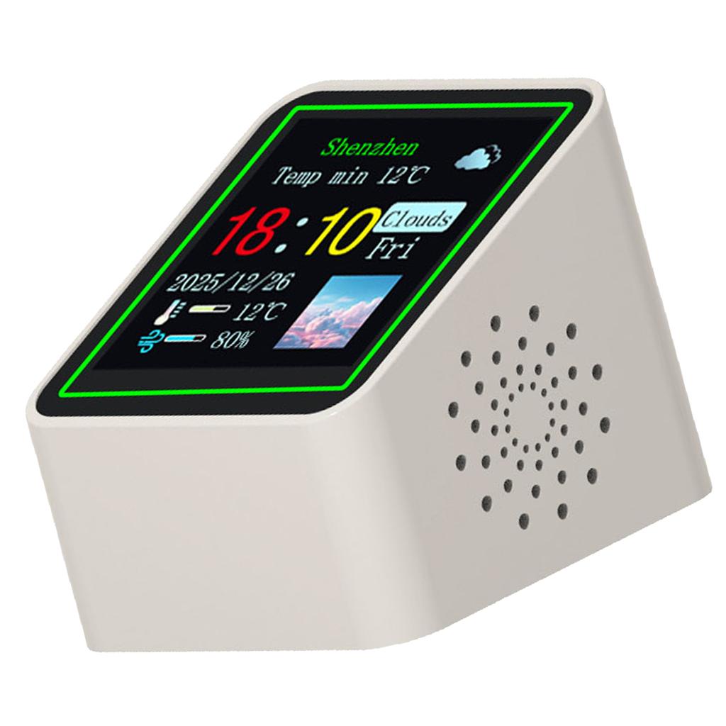 WiFi Digitale Wetterstation Uhr 1,54 Zoll Bildschirm Einstellbare Helligkeit Elektronische Uhr mit Echtzeit-Wetter