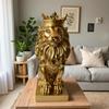 Crown Lion Handmade Resin Ornament: Creative Living Room or Bedside Gift Decoration.