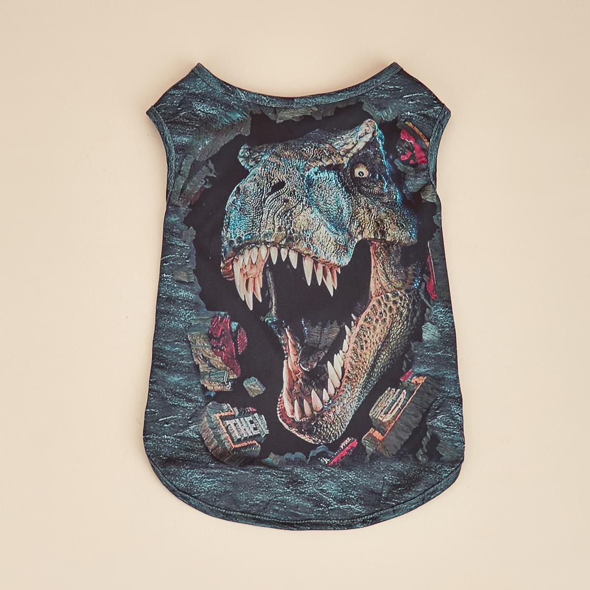 

Dog Shirts 3D printed, Cool Dinosaur Pattern Printed Vest for Small Dogs Costume Dog Pajamas Puppy Gift Pet Clothes XS（old） синий
