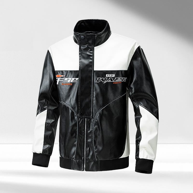 

Data type PU leather jacket men s style couple s jacket men s and women s loose motorcycle jacket 3XL
