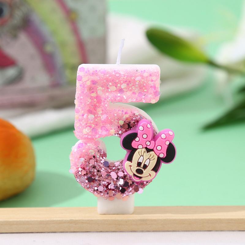 Cartoon Birthday Candle with Sequins - Number 7