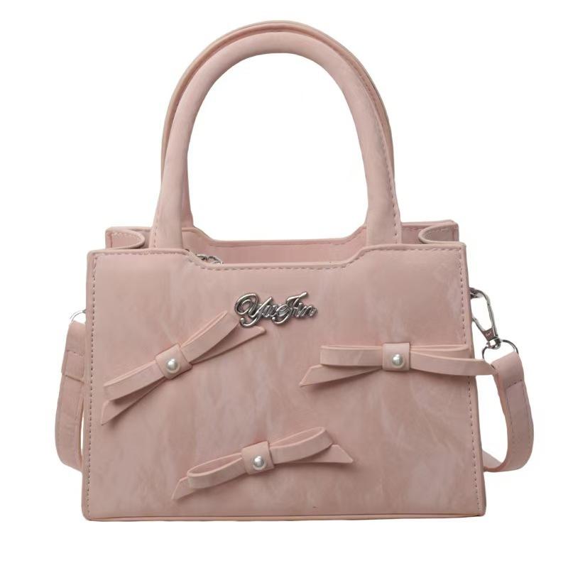 Portable Commuter Lady Tide Fashion Sweet Bow Small Square Bag Messenger Bag