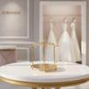 Crown Display Stand Gold-Hued Jewelry Rack Stable for Brides