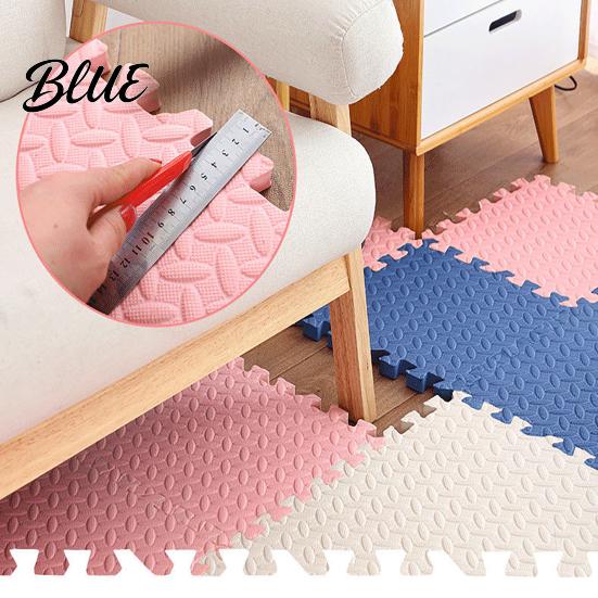 High Density EVA Foam 6Pcs Gym Floor Mats Puzzle Interlocking Tiles for Waterproof Workout Surface Home Gym Kids Play Areas Kitchen Flooring 11.8"
