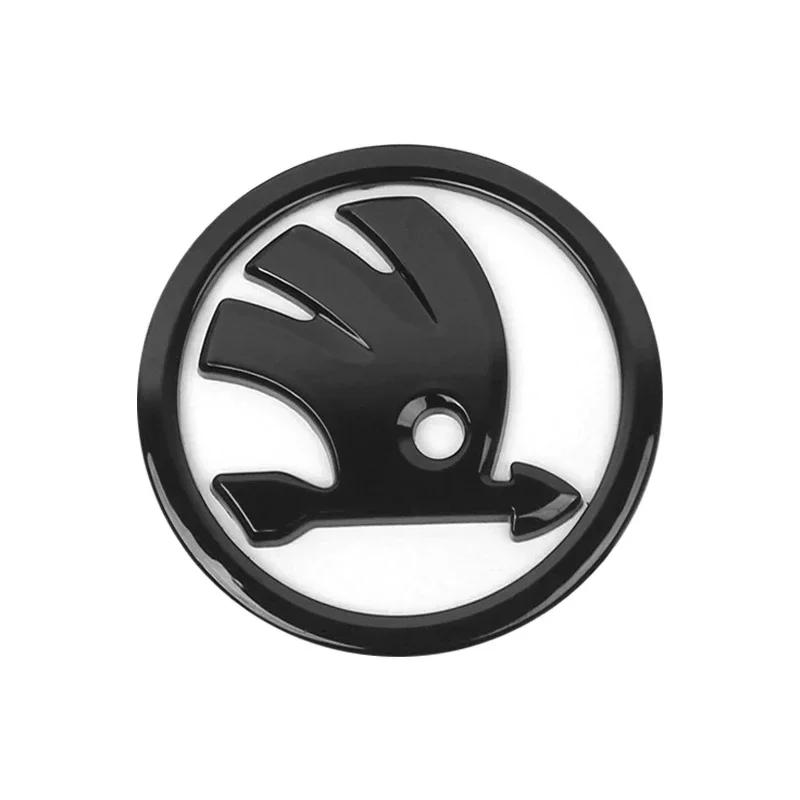 DDWO5 For Skoda 8/9/10cm Upgrade Your Skoda ABS Emblem Car Front Hood Badge Rear Trunk Sticker For Skoda S Logo Octavia RS Superb MK2