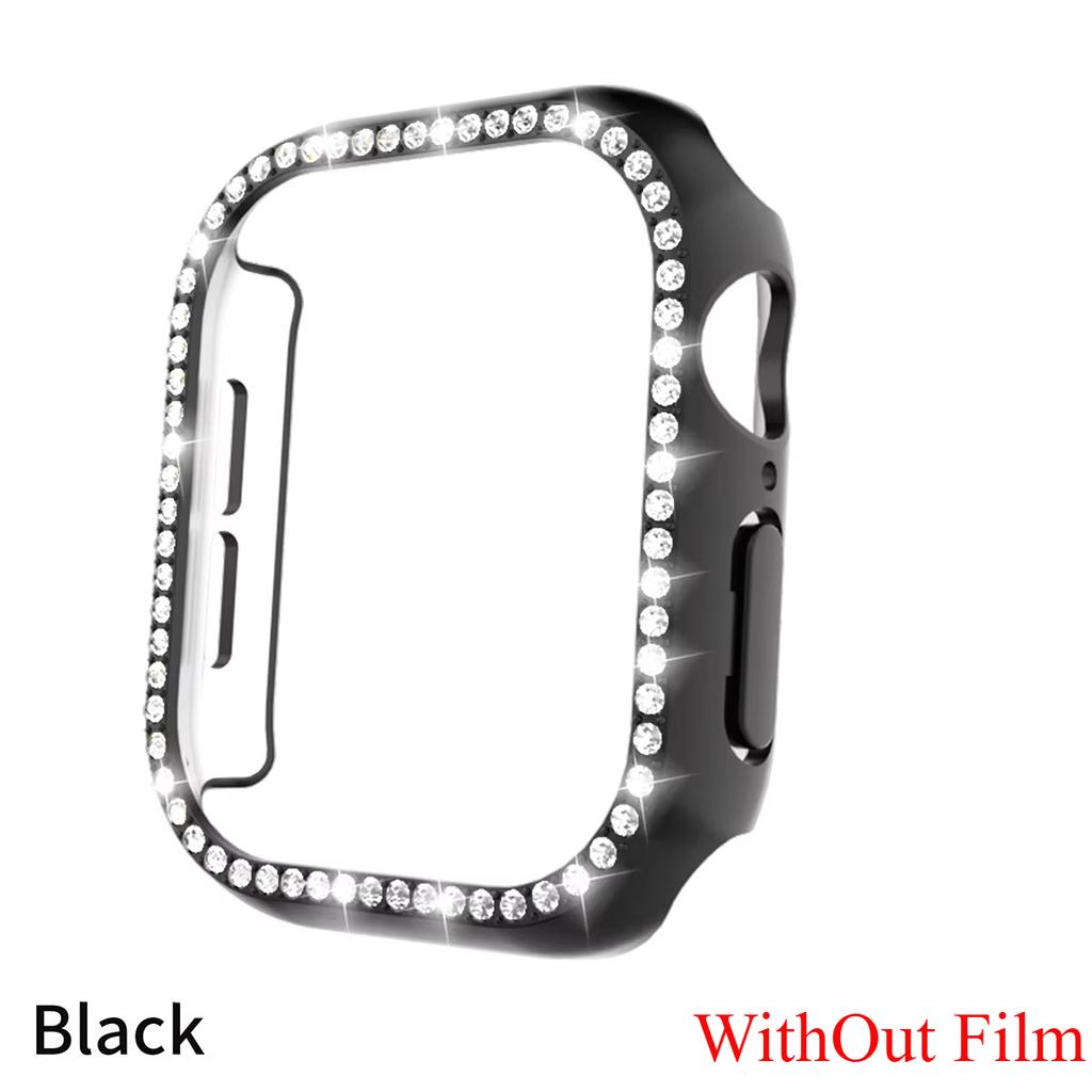 Glass+Diamond Cover For Apple Watch Case 46mm 42mm Bling Bumper Protector for iWatch Series 11 10 46 42mm Watch Case