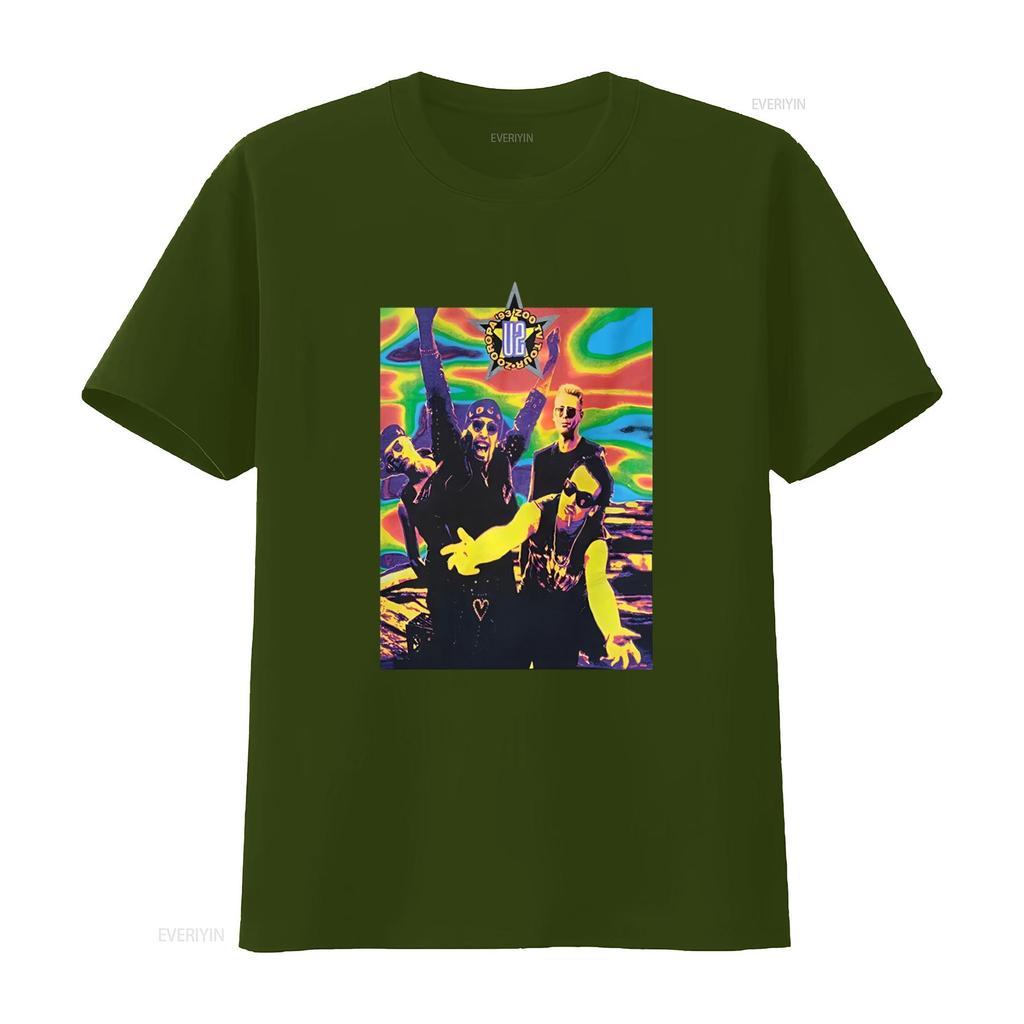 1993 U2 Zoo Tv Tour T-Shirt XL Zooropa Band Konzert Mode Selten CD Inspiriert Vintage Gewaschen Mann Stilvolle Designerkleidung