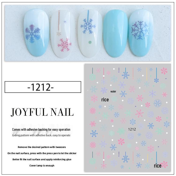 Festive Nail Art & Face Stickers - Snowflakes, Santa Hat, Reindeer, Penguin Photo Props