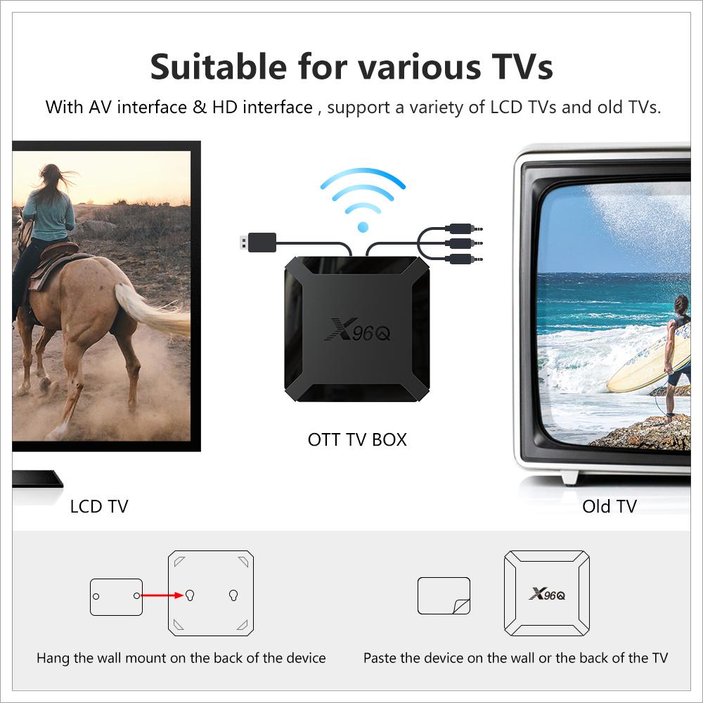 X96Q TV Box Android 10.0 Allwinner H313 Quad Core ARM Cortex A53 TV Set Top Box Support 4K 3D Media Player