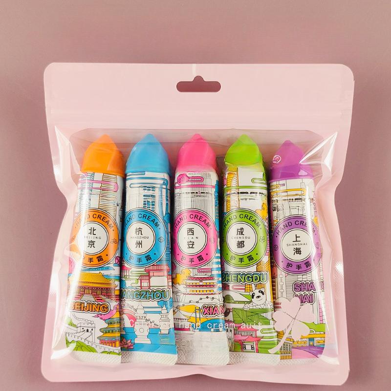 5 Stück/Box Weihnachtsgeschenk-Eis-Handcreme-Set, 30 g, Fruchtduft, feuchtigkeitsspendende Feuchtigkeit