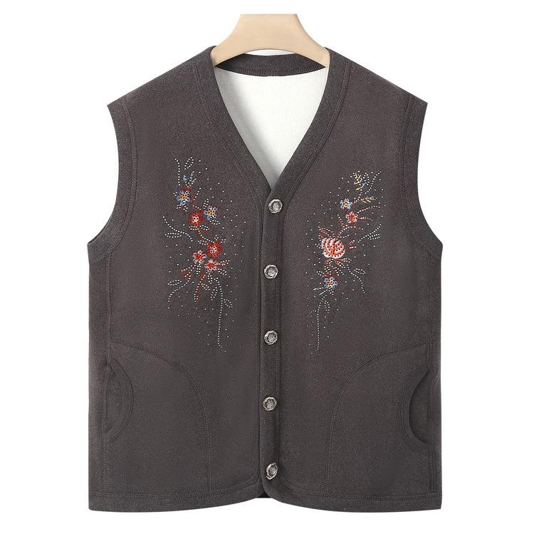 

Grandma Vest Middle-aged and Elderly Women s Clothing Mother Small Size Vest 70-year-old 80 Old Lady Cardigan Clothes Loose and Thin 4XL
