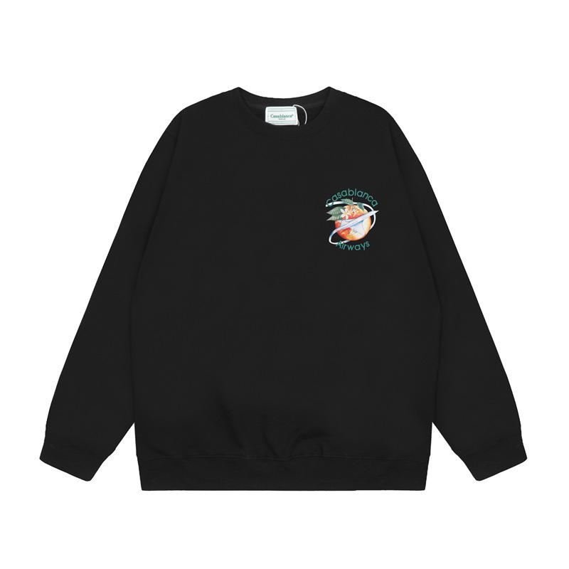 Casa spring and summer fantasy door starry sky castle casa letter long sleeve crew neck sweater couple T-shirt men and women couples