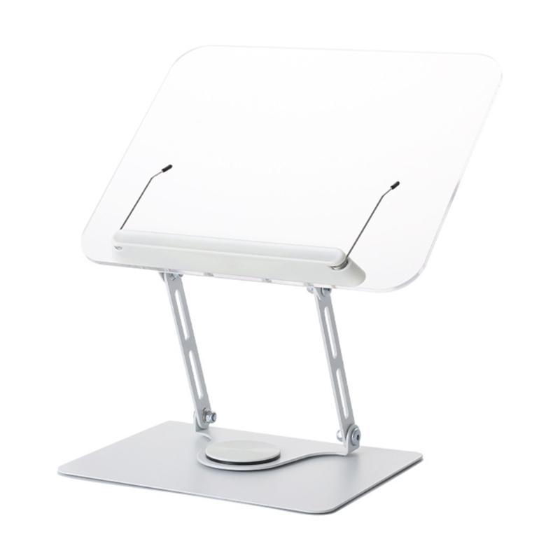 Ergonomic Acrylic Book Stand Height Adjustable and Angle for Reading Study and Cooking Foldable Portable Design