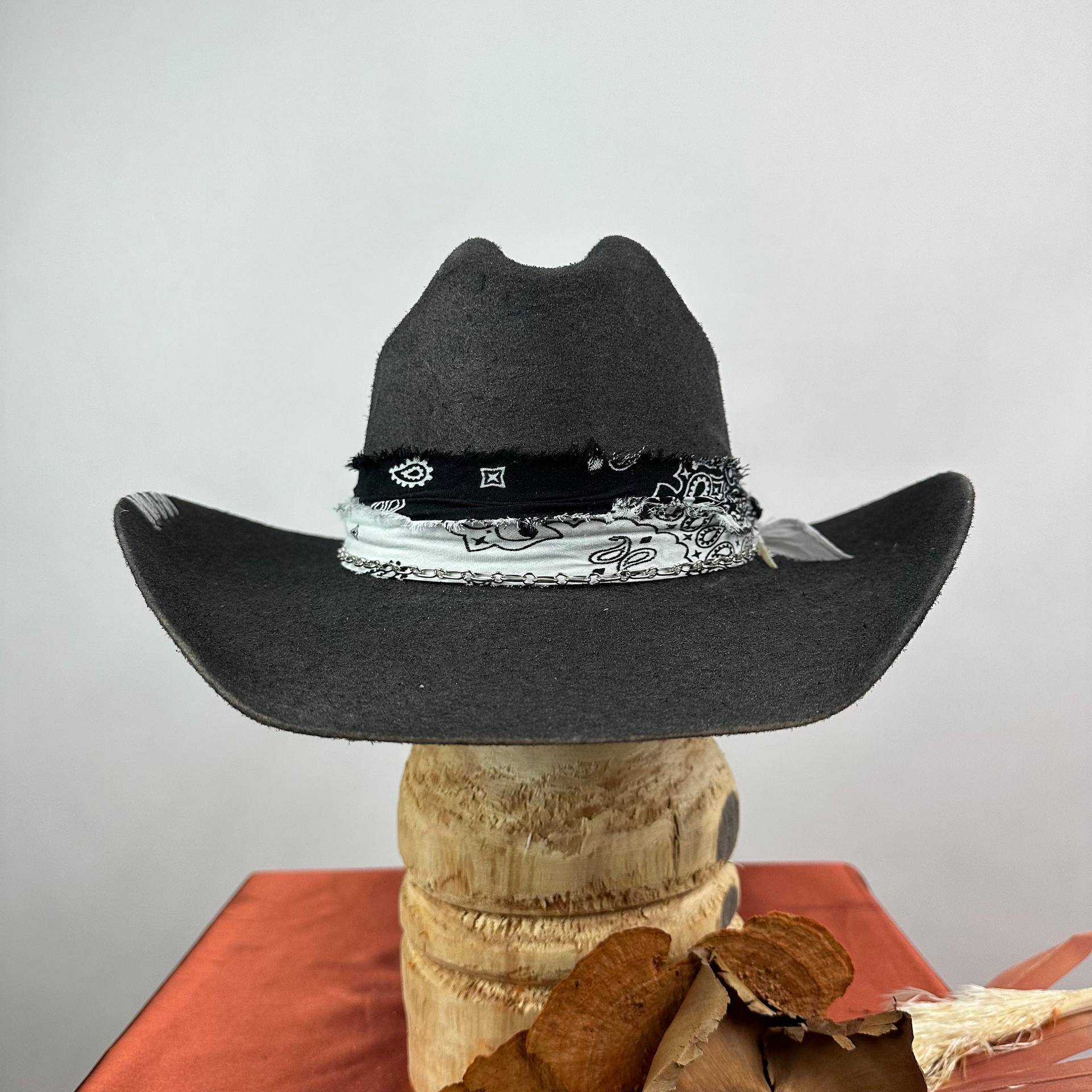 

Direct Supply Cowboy Hat Webbing Decoration Pure Wool Cowboy Felt Hat Western Carnival Sheep Felt Cowboy Hat L（58-60cm） чорний
