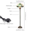 Tiffany Floor Lamp Owl Animal Stained Glass Lamp for Living Room Bedroom Office Bright Lighting Rustic Corner Decor Standing Ta
