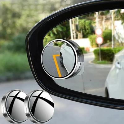 2 pièces Miroir de Voiture Rond Convexe Grand Angle avec Ventouse Miroir d'Angle Mort pour Véhicule Auto Petit Miroir Rond Rétroviseur Large