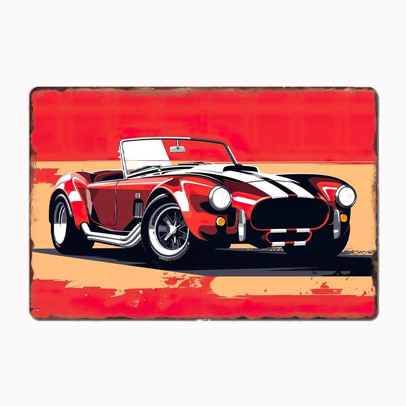 Shelby GT350 Boss Mustang Classic Cobra Racing Car Metal Poster Sign Club Mural Wall Art Plaque Tin Room Decoration Home Decor