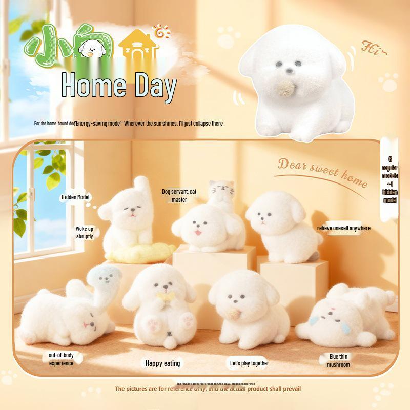 

Cute White Pet Blind Box Figure: Home & Office Desktop Ornament Random One