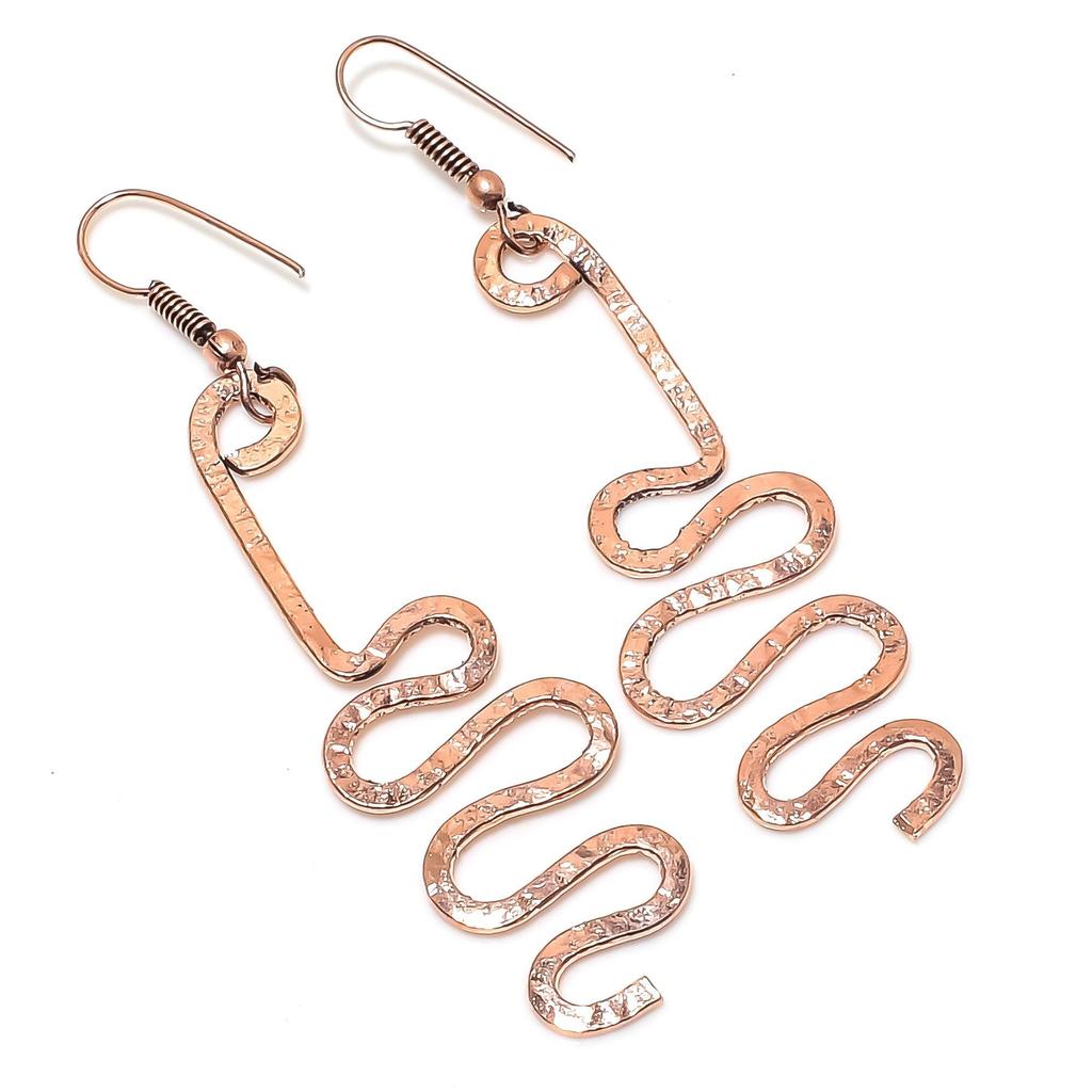 Designer Copper Earrings, Handmade Gemstone Earrings Jewelry, Gifts For Wife Brand New Earrings