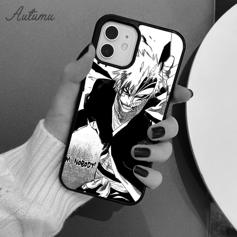 Bleach Ichigo Kurosaki Anime Pouzdro na telefon pro iPhone 11 12 13 14 Pro Max mini X XR XS SE 2020 6S 7 8 Plus Galaxy S21 S22 skořepina