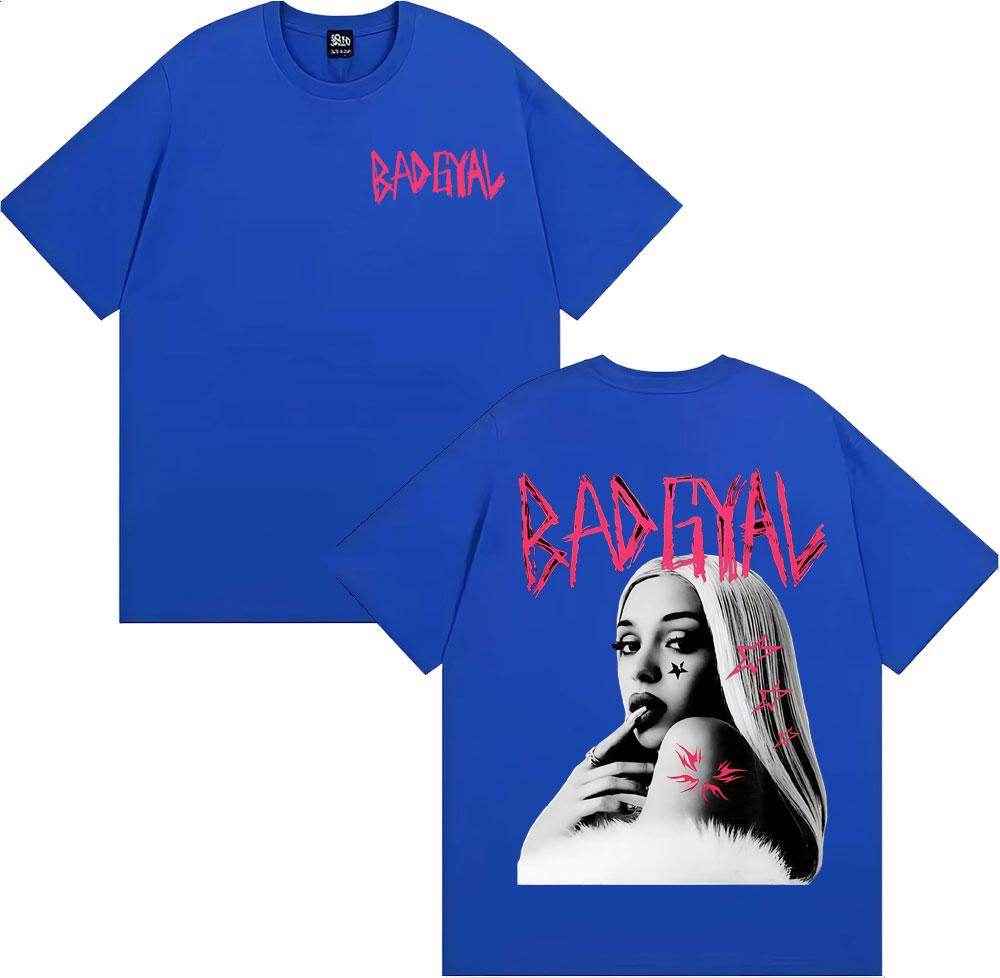 Zangeres Bad Gyal Album Grafisch T-shirt Unisex Dameskleding Mode Hip Hop Retro T-shirts Hoge Kwaliteit 100% Katoen T-shirts Streetwear