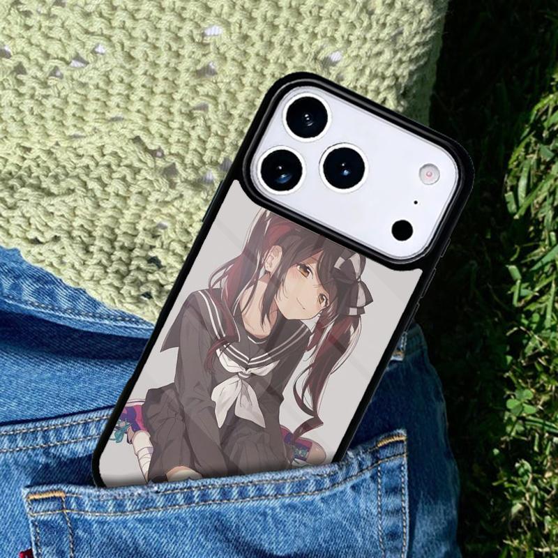 Süßes Kawaii Japanisches Mädchen Manga Handyhülle Cover für IPhone 11 12 13 14 15 16e 17 Pro Max Hülle für IPhone 17 Air