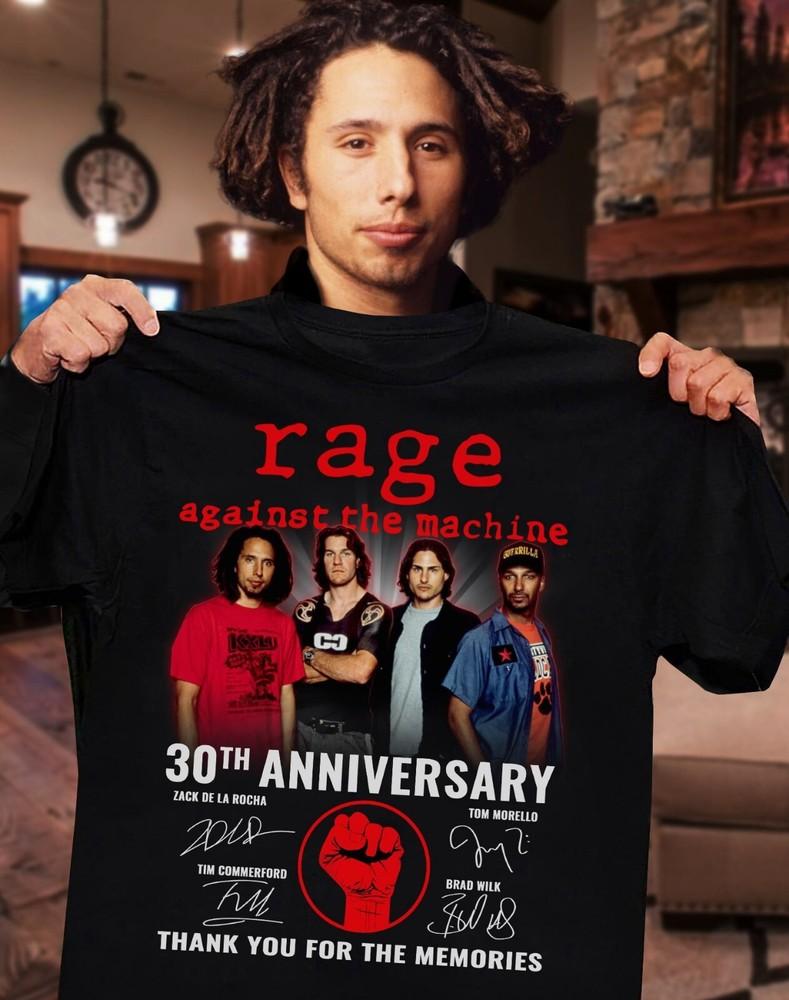 

Against The Machine 30th Anniversary Signatures Black All Size Shirt Unisex T-Shirt XXXXL