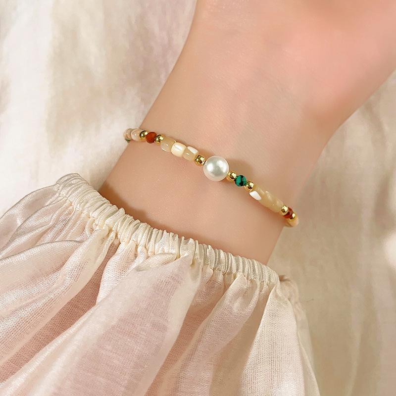 Vintage Imitation Natural Pearl Tourmaline Bead Necklace, Irregular Blue Collarbone Necklace, Women's Banquet Accessories