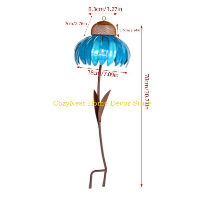 92MF Beautiful Bird Feeder Outdoor Garden Yard Hummingbird Treat Feeder Outdoor Coneflower-shape Decorations