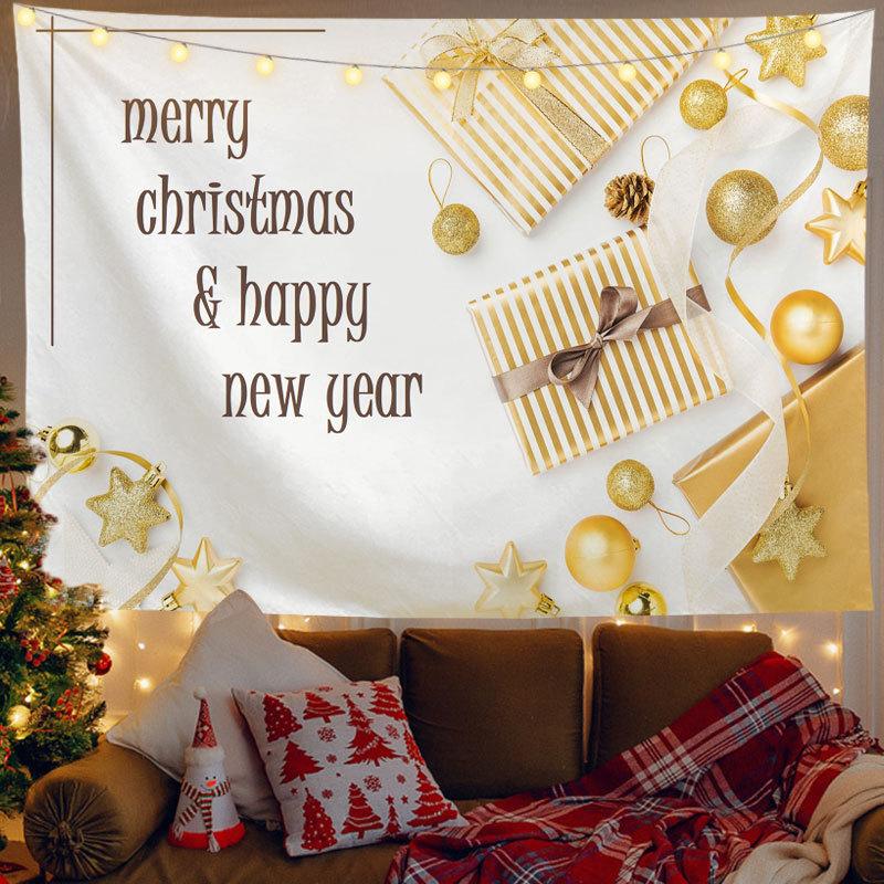 Santa Sleigh Decoration Tapestry Christmas Party Background Decoration Tapestry Family Christmas Party Living Room Bedroom Decor