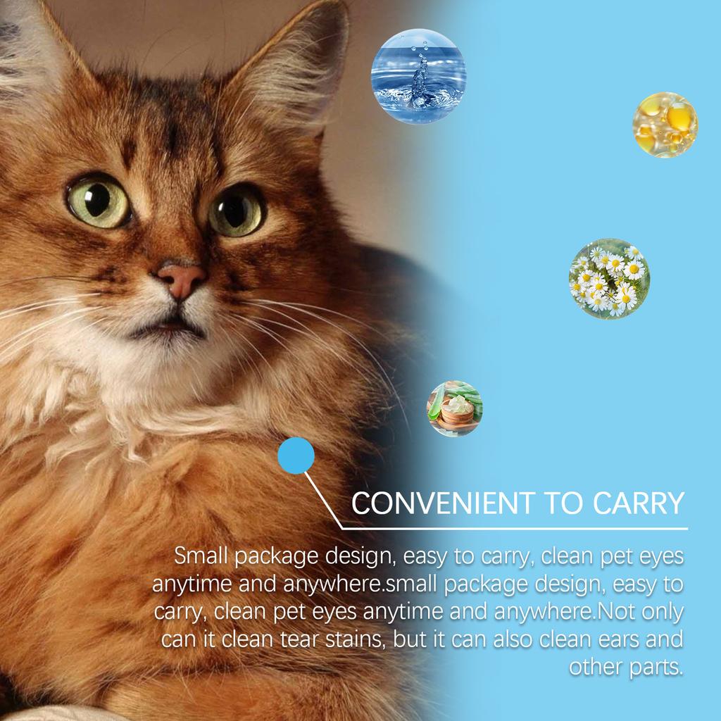 Yegbong Hypoallergenic Eye Wipes for Dog & Cats, Plant-Based Tear Stain Remover for Discharge, Crust, Allergies, Itching, Unscented