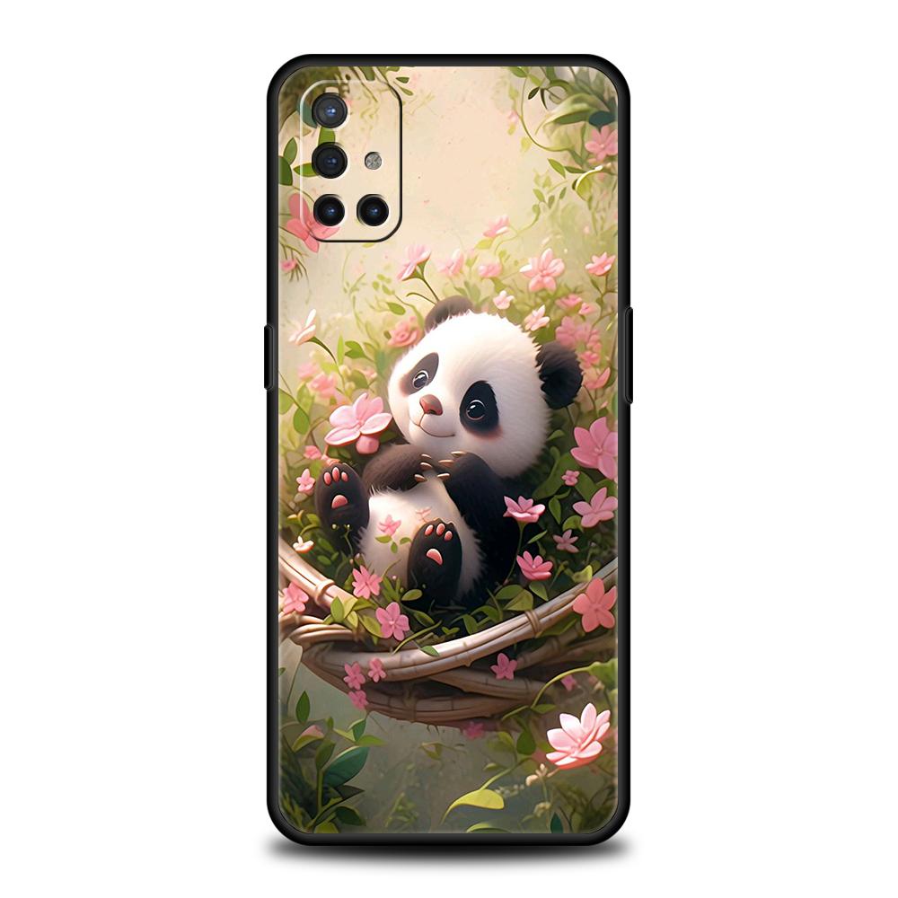 Cartoon Lovely Panda Phone Case for Oneplus 11 10T Nord N100 N10 10 7 8 9 9R 7T 8T N200 CE 2 9RT Pro 5G Silicone Cover Shell Bag