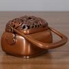 Copper Handheld Antique Style Sandalwood Incense Burner Ornament Home Craft With Handle