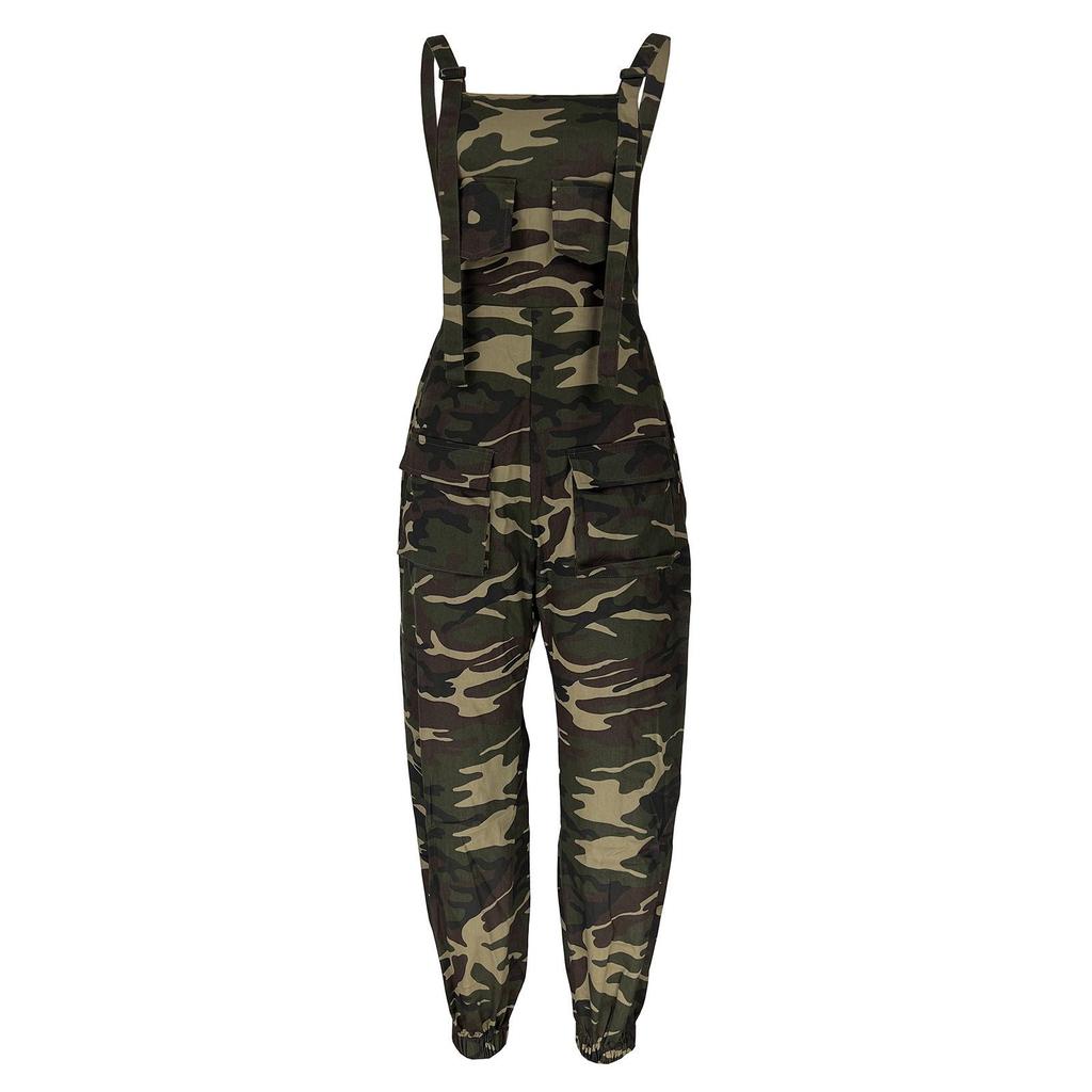 Women's Casual Loose Camouflage Workwear Jumpsuit Overalls