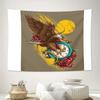 Vintage Eagle Pocket Watch Tapestry Forest Wolf Moon Wall Hanging Gothic Home Decor Dark Academia Aesthetic Room Decor