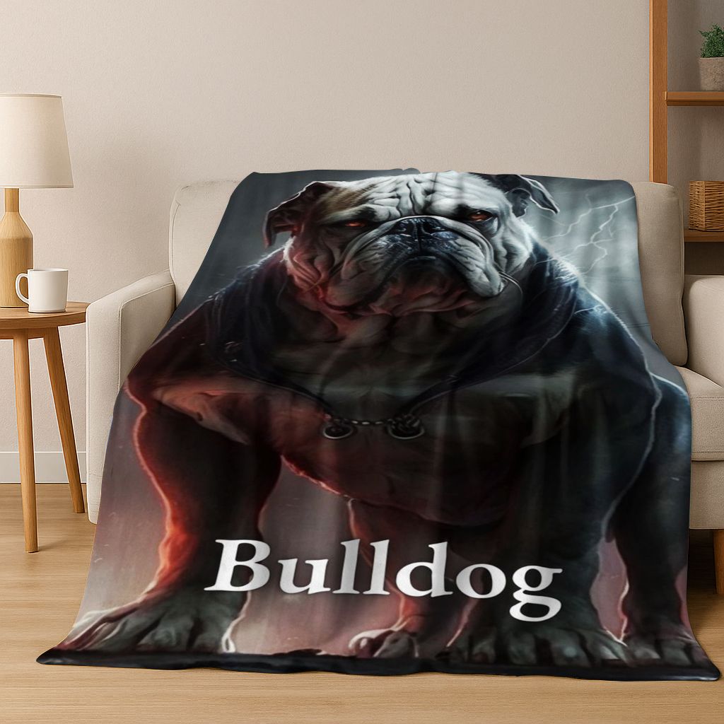 2026 New French Bulldogs Pit Bull Dogs Flannel Blanket,Cozy Soft Throw Blanket for Home Bedroom Bed Sofa Picnic Cover Kids Gift