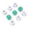 30 Stück 6-seitige Zahlenwürfel Kunststoff Weiß Grün 16mm Bruchteilwürfel Set für Brettspiele Matheunterricht