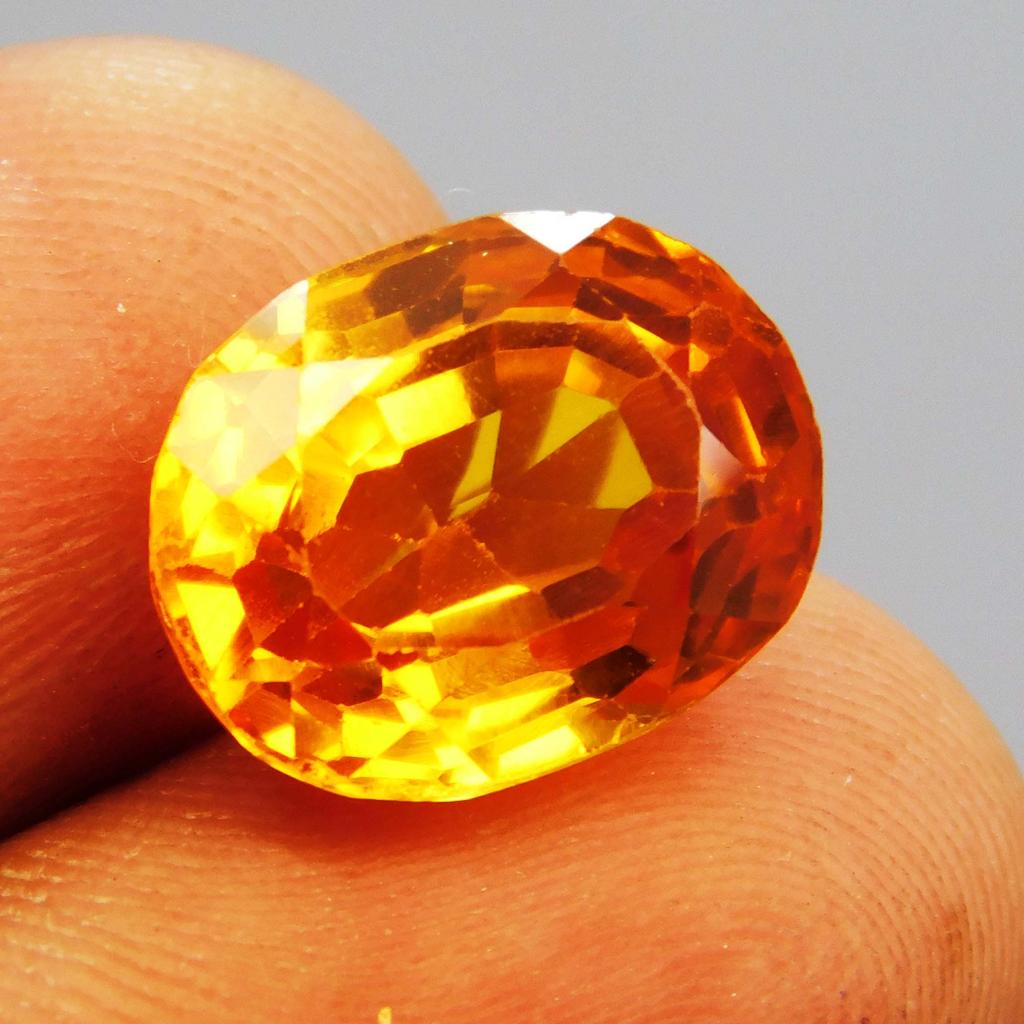 8.11 Ct Natural Oval Cut Sparkling Fire Orange Sapphire CERTIFIED Loose Gemstone