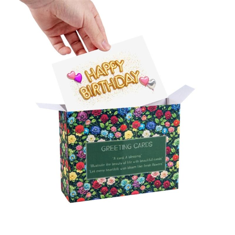 Birthday Card Handmade Greeting Card with Envelope Colorful Surprise Card for Women Festives Celebration Supplies