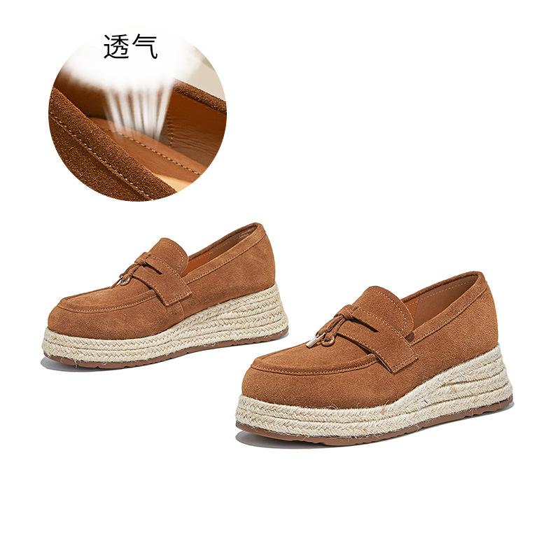 Foam sole leather little white shoes autumn new one-pedal woven single shoes casual versatile women's shoes