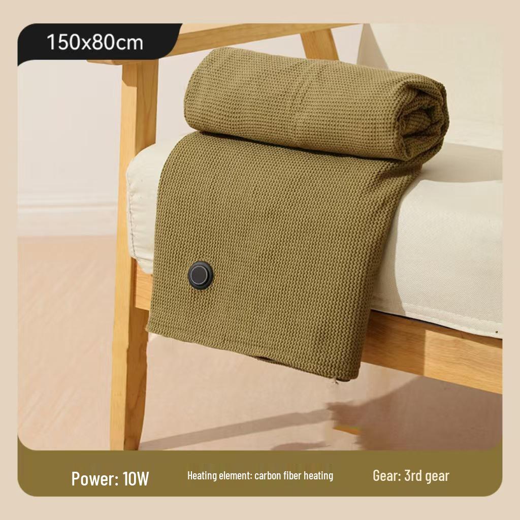 Rechargeable Graphene Electric Heating Shawl for Shoulder and Neck, Washable Warm Office Blanket. зелёный