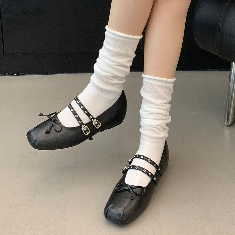 Fashion Fashion Shallow Ladies Mary Janes Shoes With Height Increasing Footwear Soft Female Butterfly-Knot Women Ballet Flats Shoes