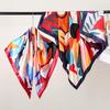 Floral Satin Silk Square Scarf – Versatile Fashion Accessory for Women