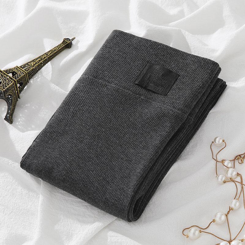 Gray Threaded Leggings for Women Spring and Autumn Outer Wear Thin Elastic Inner Wear Autumn Pants Winter High Waist Slim